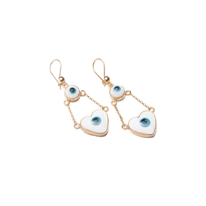 Heart Evil Eye Earrings