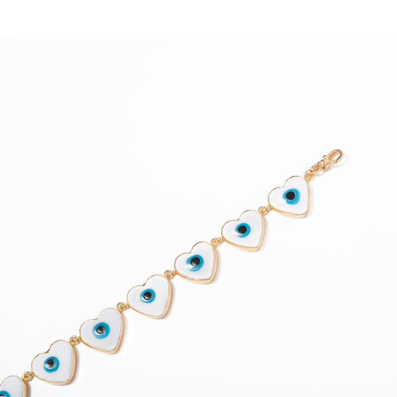 Heart Evil Eye Bead Bracelet