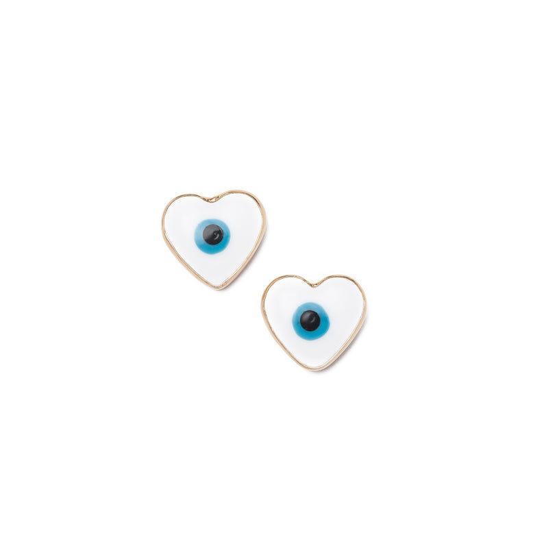 Heart Evil Eye Earrings