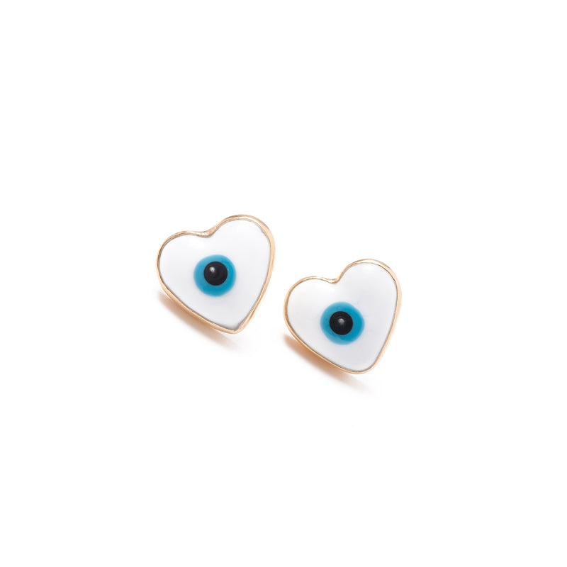 Heart Evil Eye Earrings