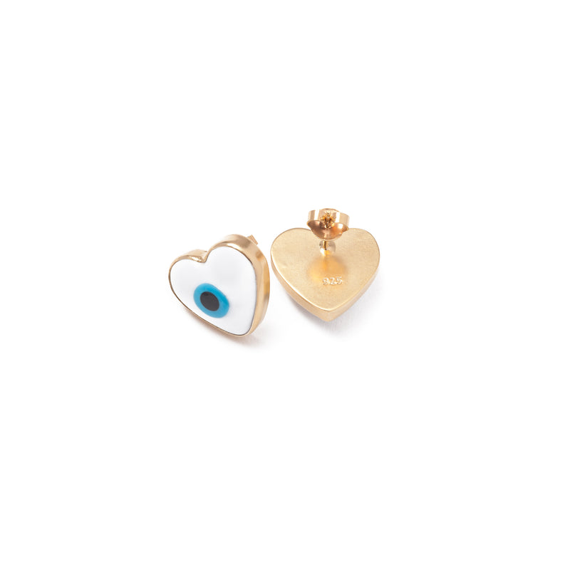 Heart Evil Eye Earrings