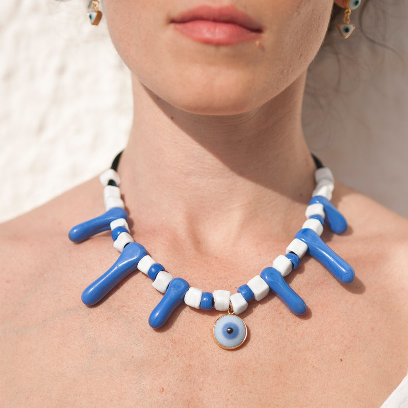 Vintage Glass Bead Necklace N5