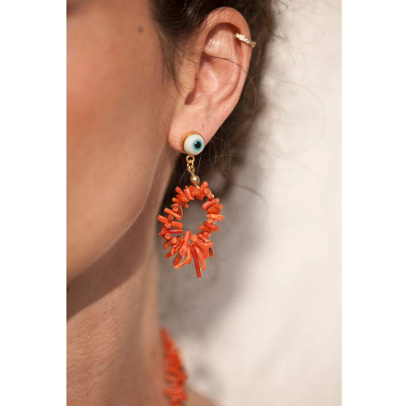 Antique Coral Earrings E1